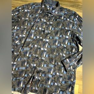 Luchiano Visconti Black Buttom Down‎ Long Sleeve Shirt- 2XLB